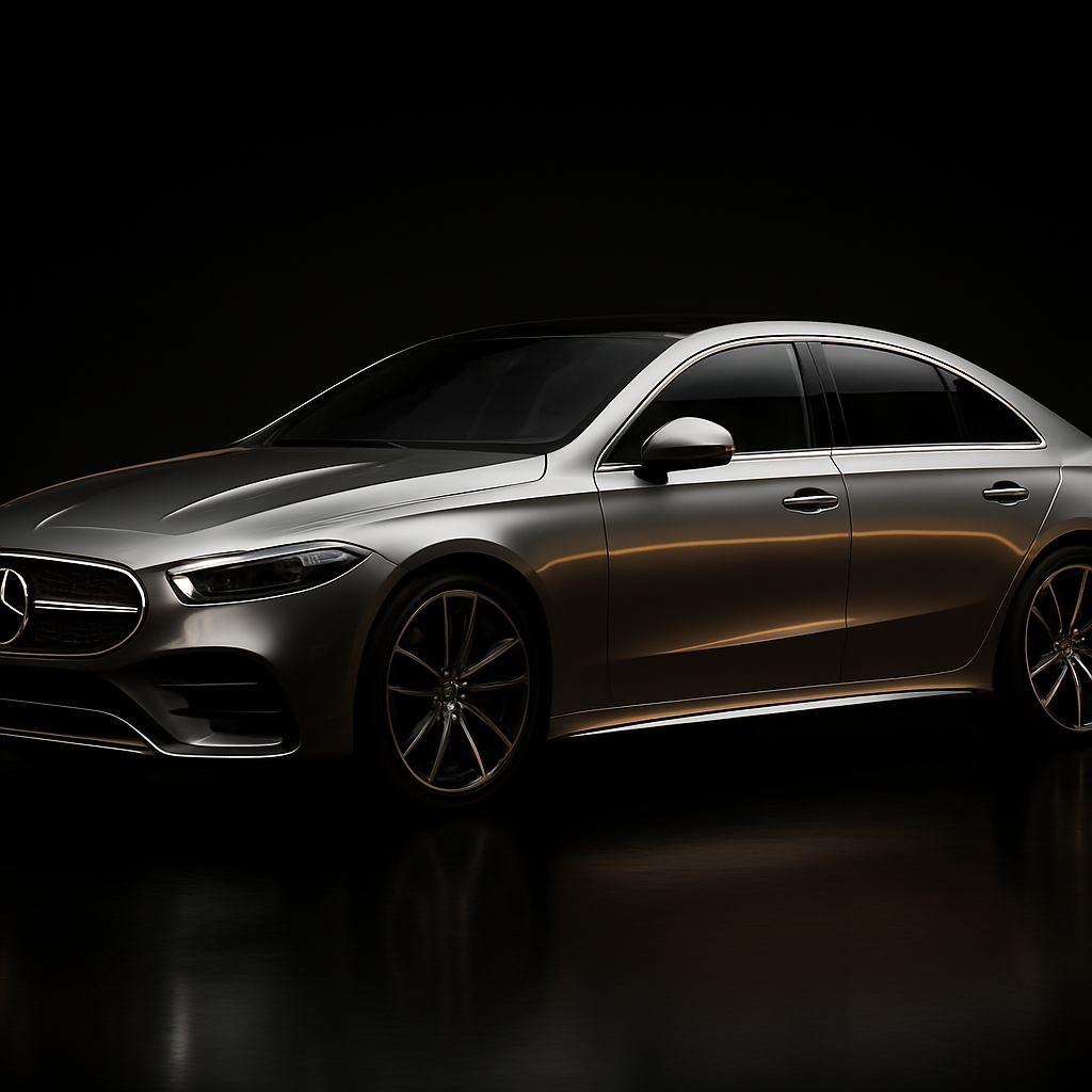Sleek silver luxury sedan